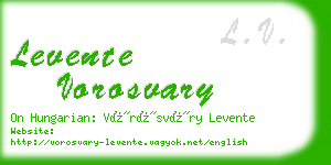 levente vorosvary business card